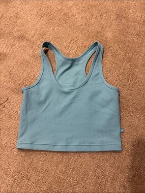 Lululemon Ribbed Light Blue Racerback Crop Tank